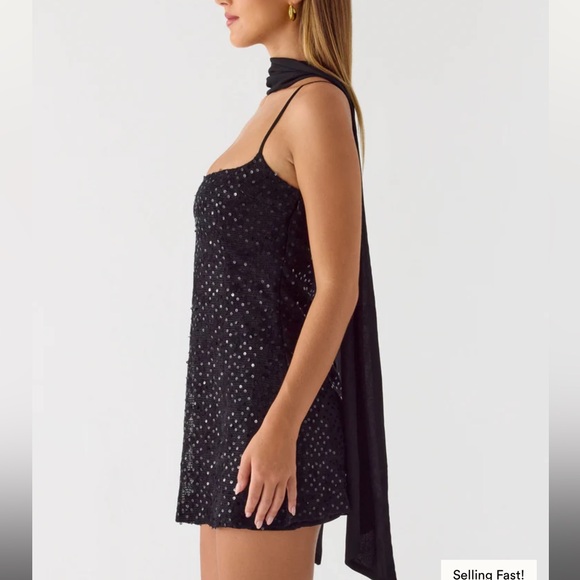 peppermayo black sequin mini dress - Picture 3 of 9